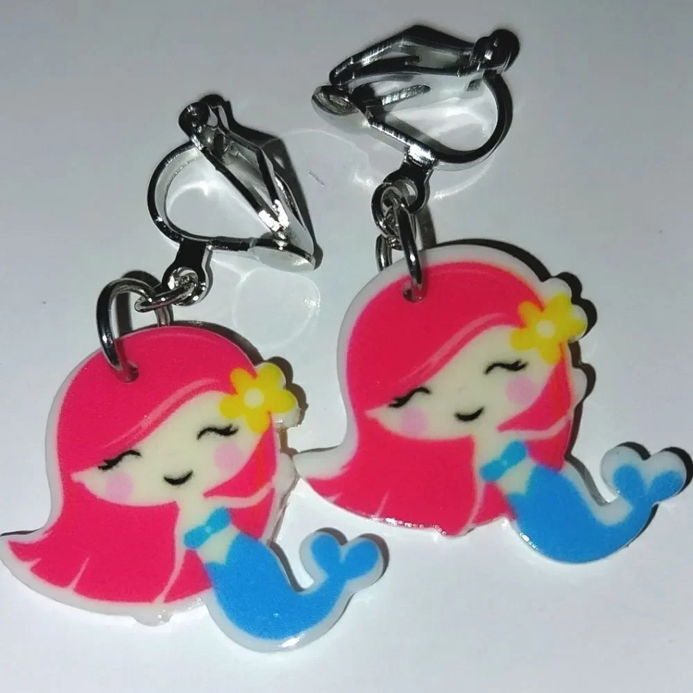 Super cute girls clip-on earrings